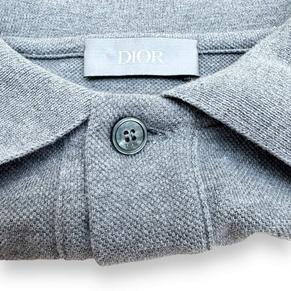DIOR CD ICON LOGO COTTON POLO SHIRT GREY XL