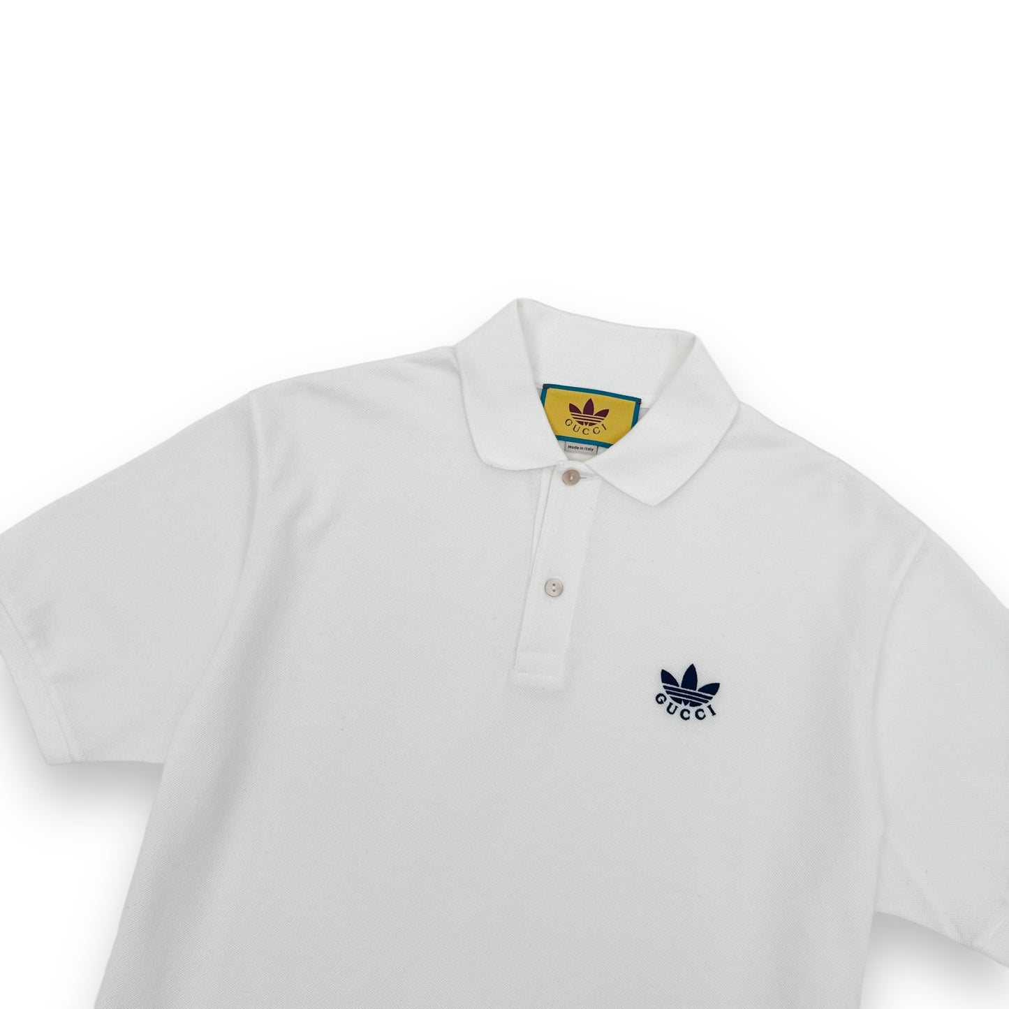 GUCCI X ADIDAS PIQUET POLO SHIRT WHITE M