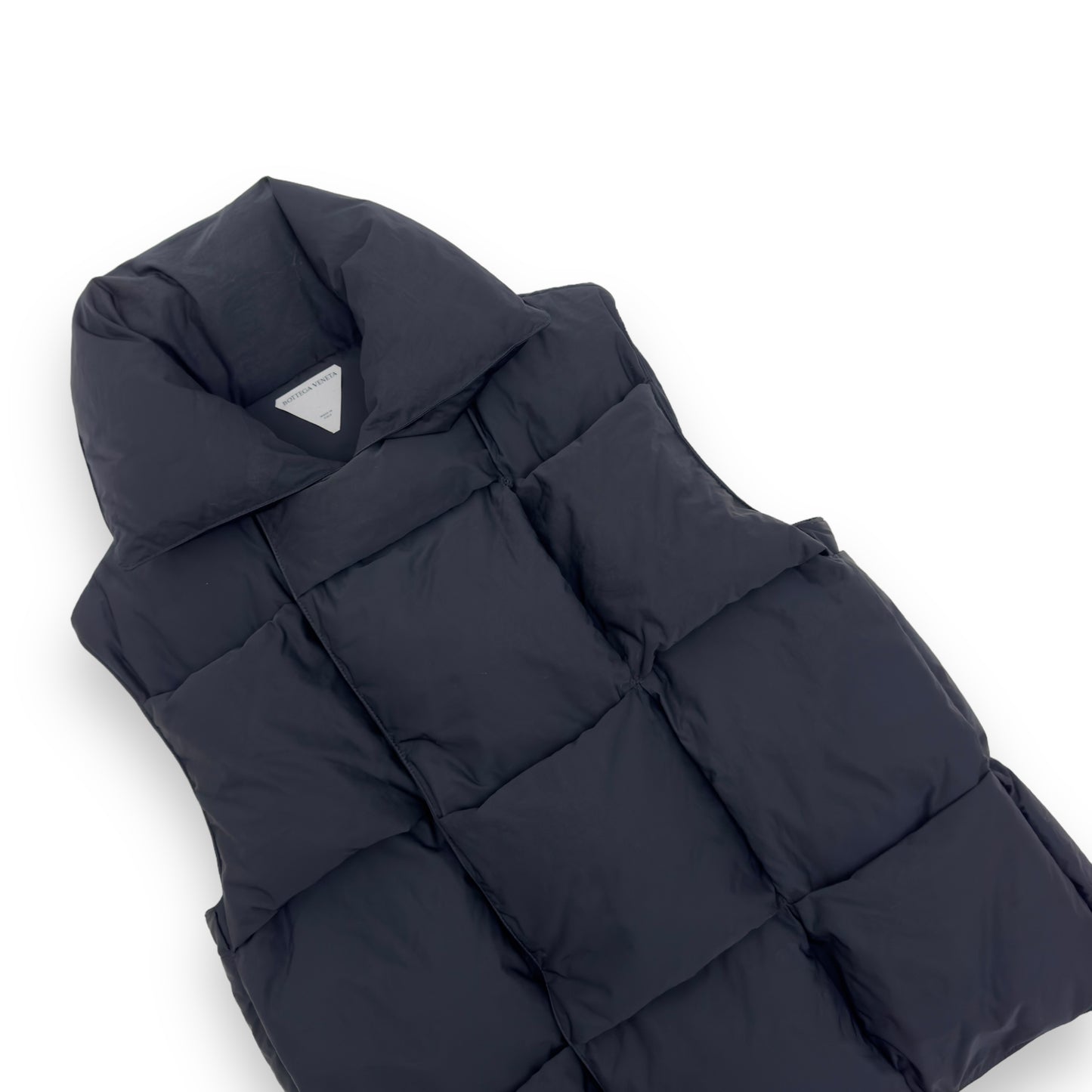 BOTTEGA VENETA OVERSIZED INTRECCIATO QUILTED DOWN GILET PUFFER BLACK S