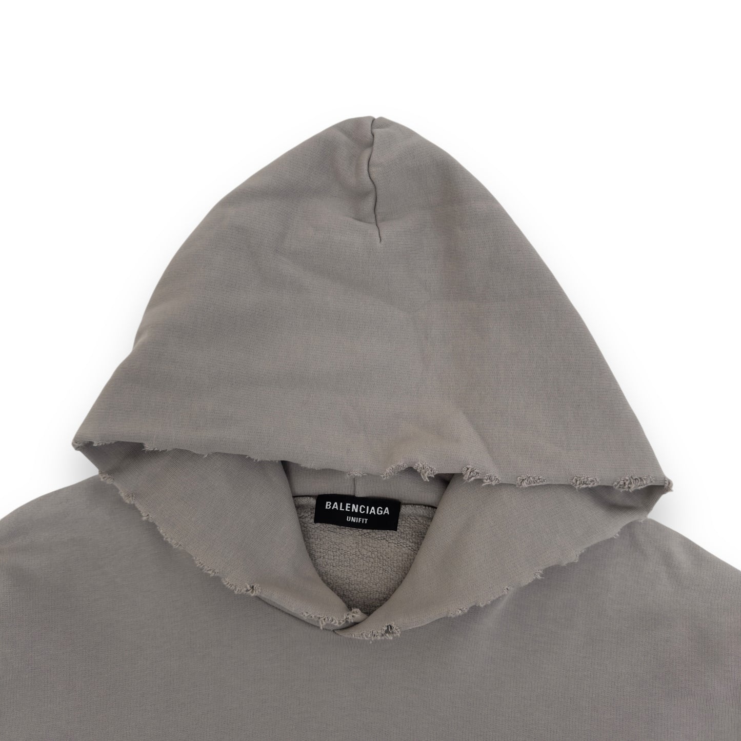 BALENCIAGA OVERSIZED DISTRESSED BB PIXEL HOODIE TAUPE S