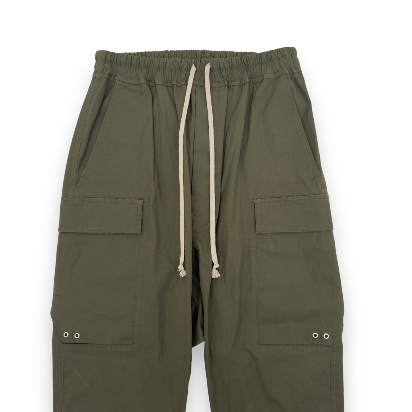 RICK OWENS GETHSEMANE FW21 DRAWSTRING CARGO PANTS GREEN M