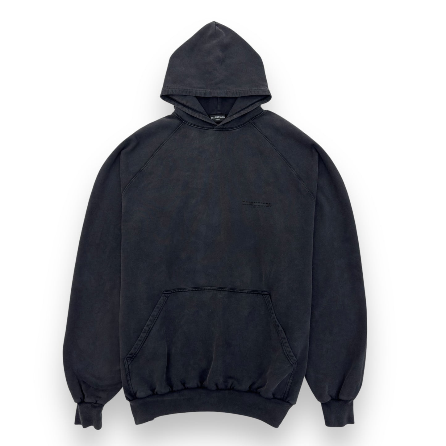 BALENCIAGA OVERSIZED STRIKE 1917 HOODIE WASHED BLACK S