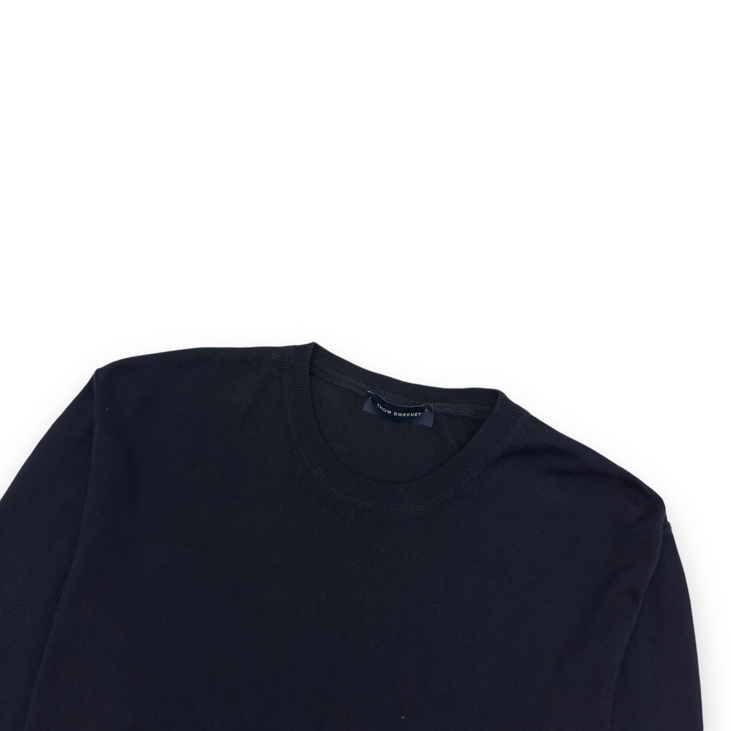 THOM SWEENEY EXTRA FINE CASHMERE BLEND CREW NECK SWEATER BLACK L