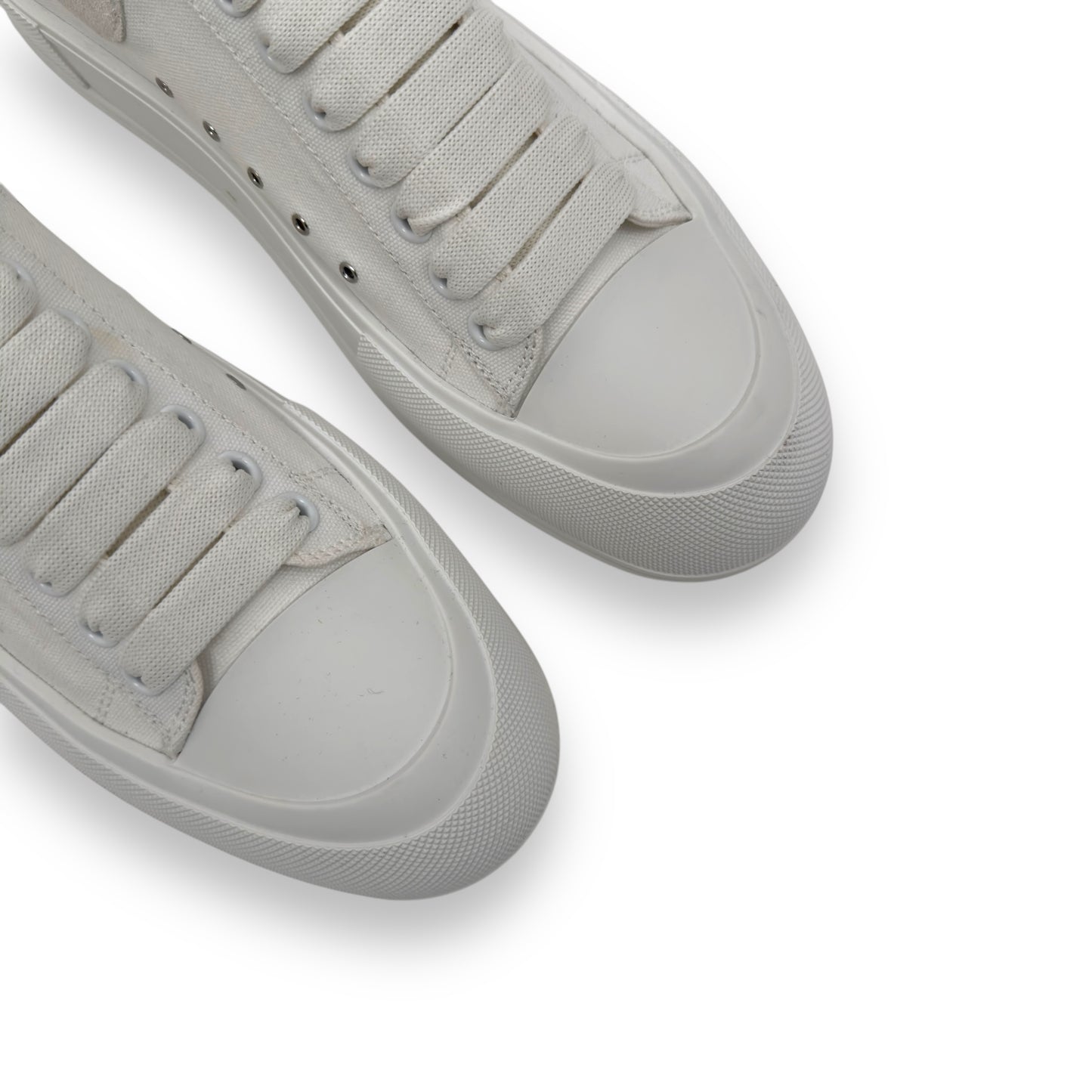 ALEXANDER MCQUEEN DECK PLIMSOLL SNEAKER WHITE UK11