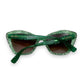MIU MIU CORE COLLECTION GLITTER SUNGLASSES GREEN / BROWN O/S