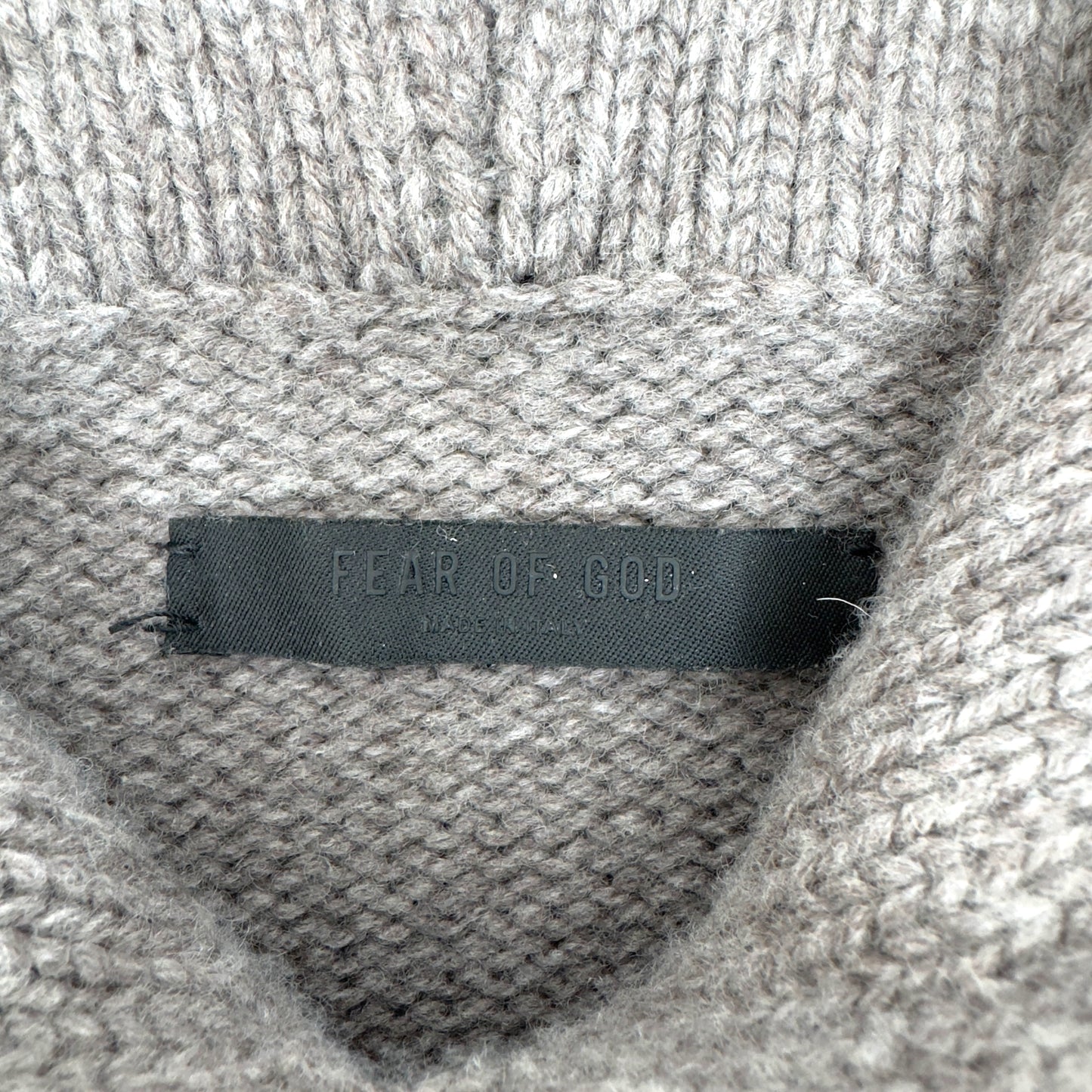 FEAR OF GOD KNIT PULLOVER HOODIE WARM GREY L