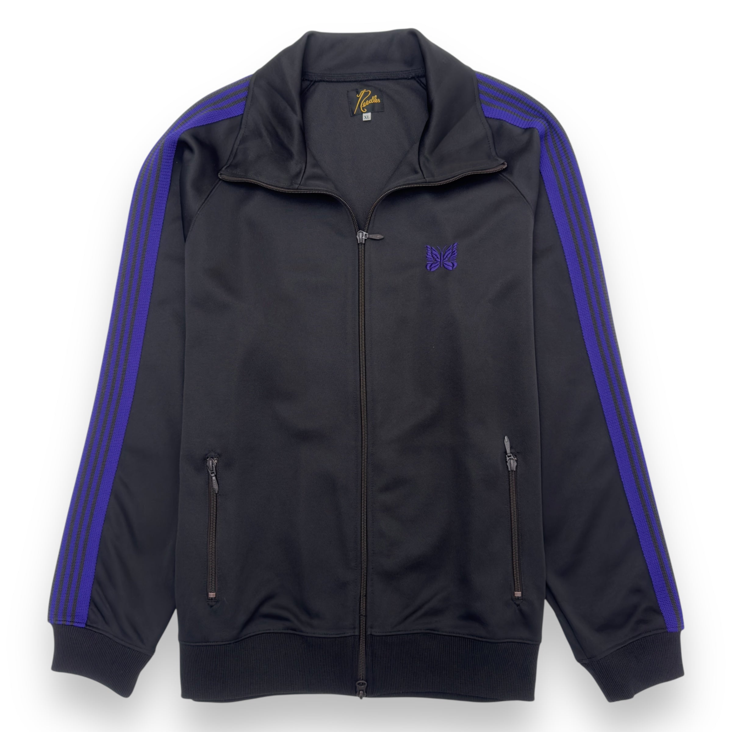 NEEDLES TRACK JACKET BLACK / PURPLE XL