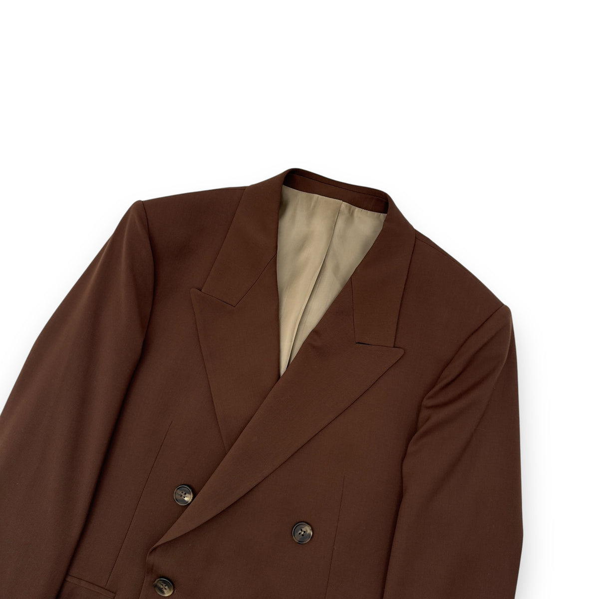 HAN KJØBENHAVN DOUBLE BREASTED BLAZER JACKET BROWN / SILVER L