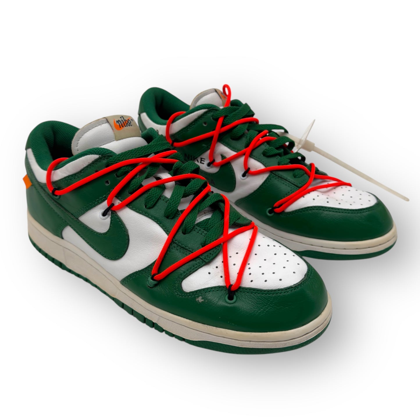 OFF-WHITE X NIKE DUNK LOW SNEAKER PINE GREEN UK9.5