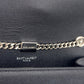 SAINT LAURENT KATE TASSEL GRAINED LEATHER SHOULDER BAG BLACK WITH SILVER STRAP S