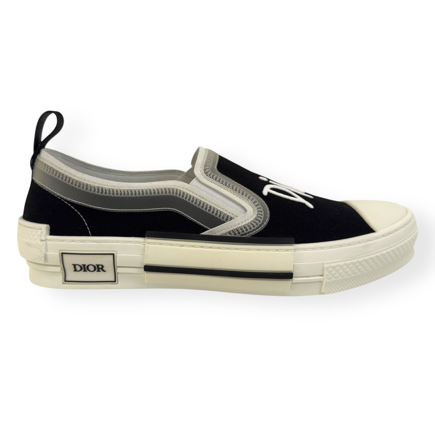 DIOR X SHAWN STUSSY B23 SLIP ON SNEAKER WHITE / BLACK UK8.5