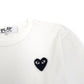 CDG PLAY LONG SLEEVE T-SHIRT WHITE M