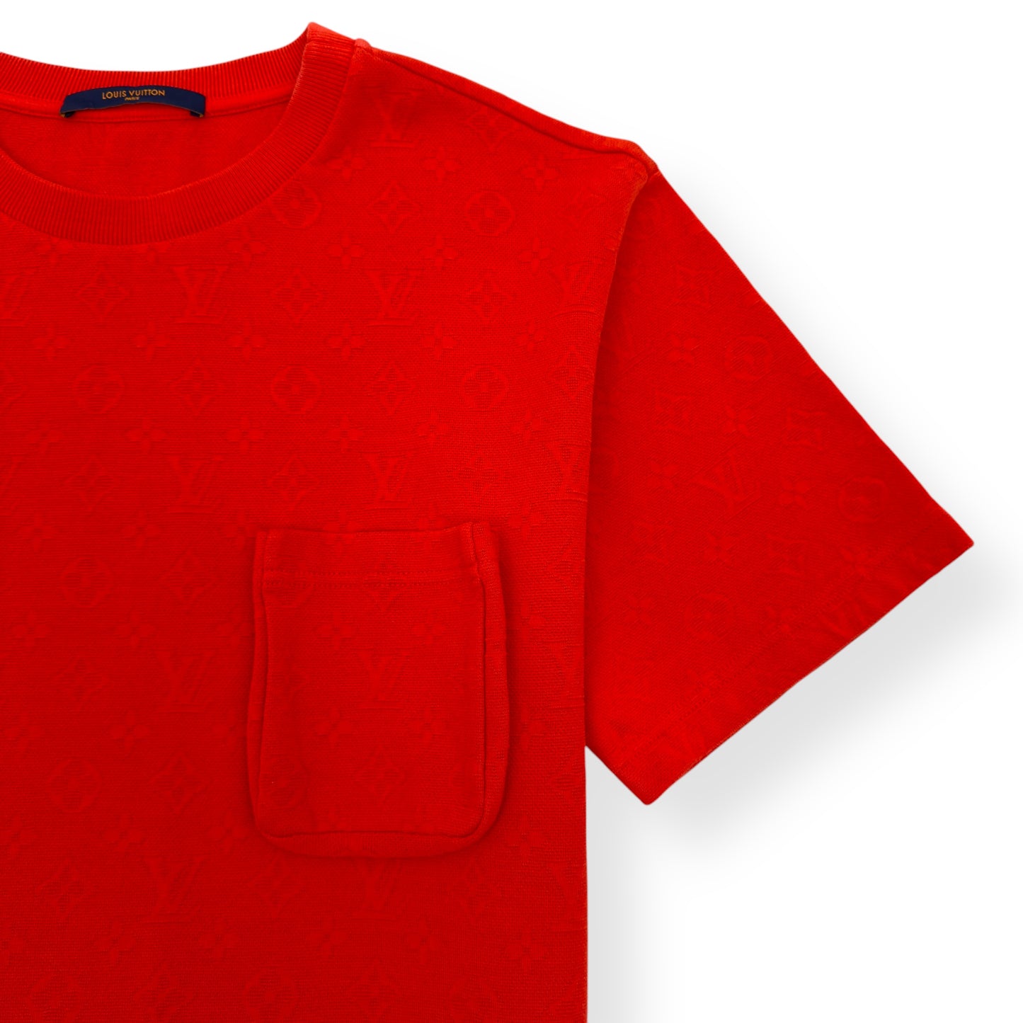 LOUIS VUITTON SIGNATURE 3D POCKET MONOGRAM T-SHIRT RED L