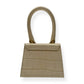 JACQUEMUS LE CHIQUITO MINI CROC EMBOSSED BAG CREAM MINI