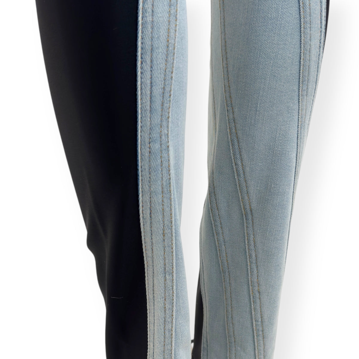 MUGLER SPIRAL SKINNY DENIM JEANS BLUE / BLACK 36 / W26”