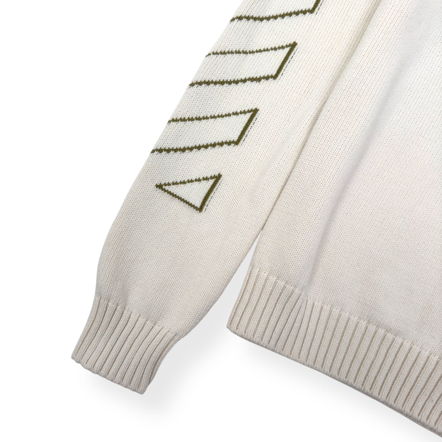 OFF-WHITE ARROW DIAG OUTLINE KNITTED SWEATER TOFU / GREEN XL