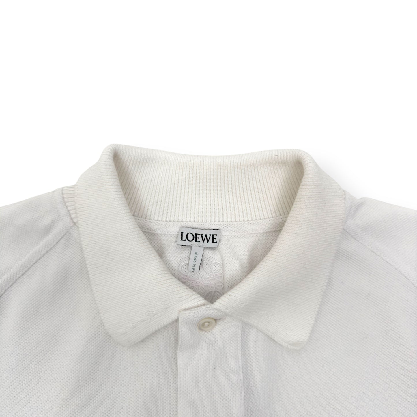LOEWE LOGO-EMBROIDERED COTTON POLO SHIRT WHITE L