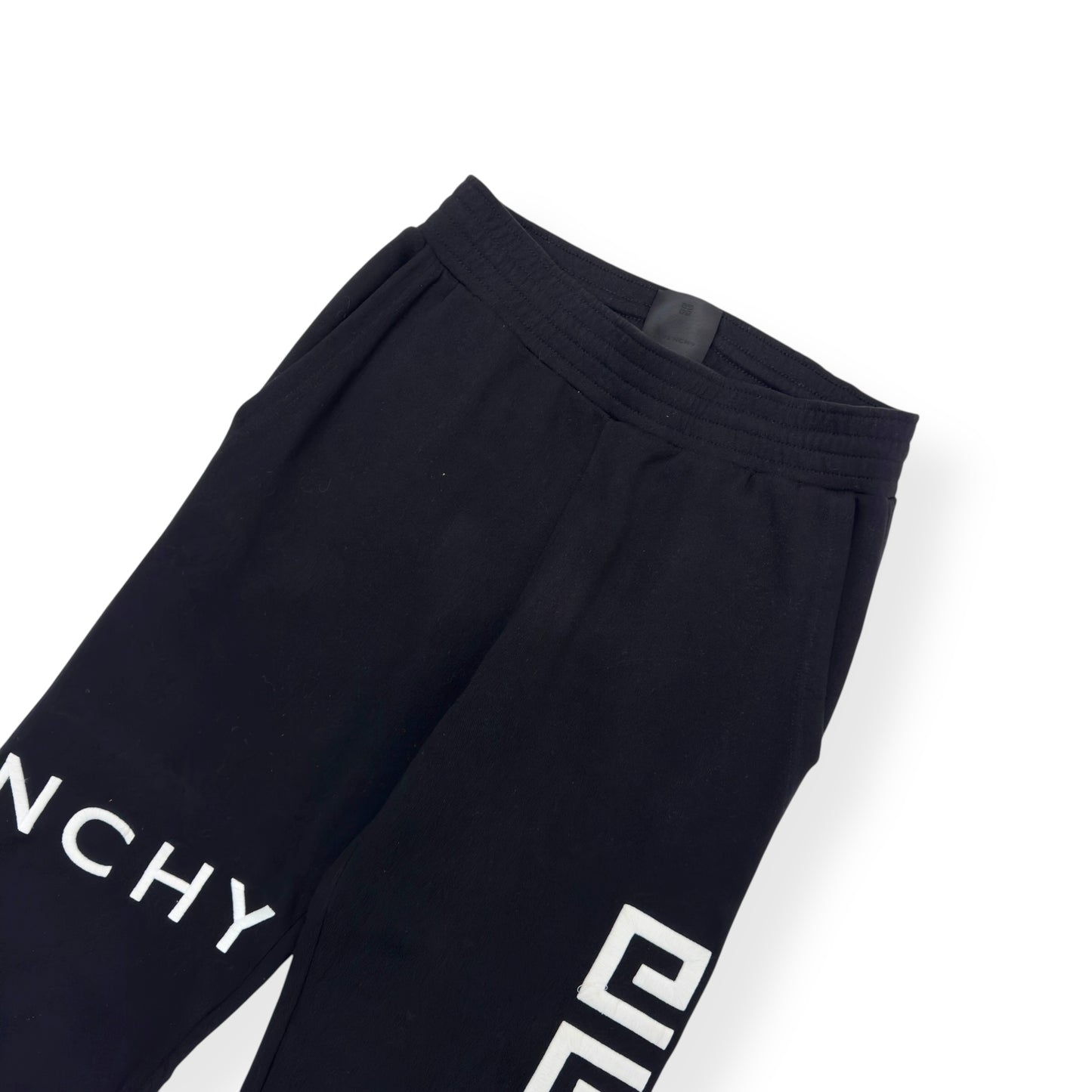 GIVENCHY 4G LOGO EMBROIDERED SWEAT PANTS BLACK / WHITE M