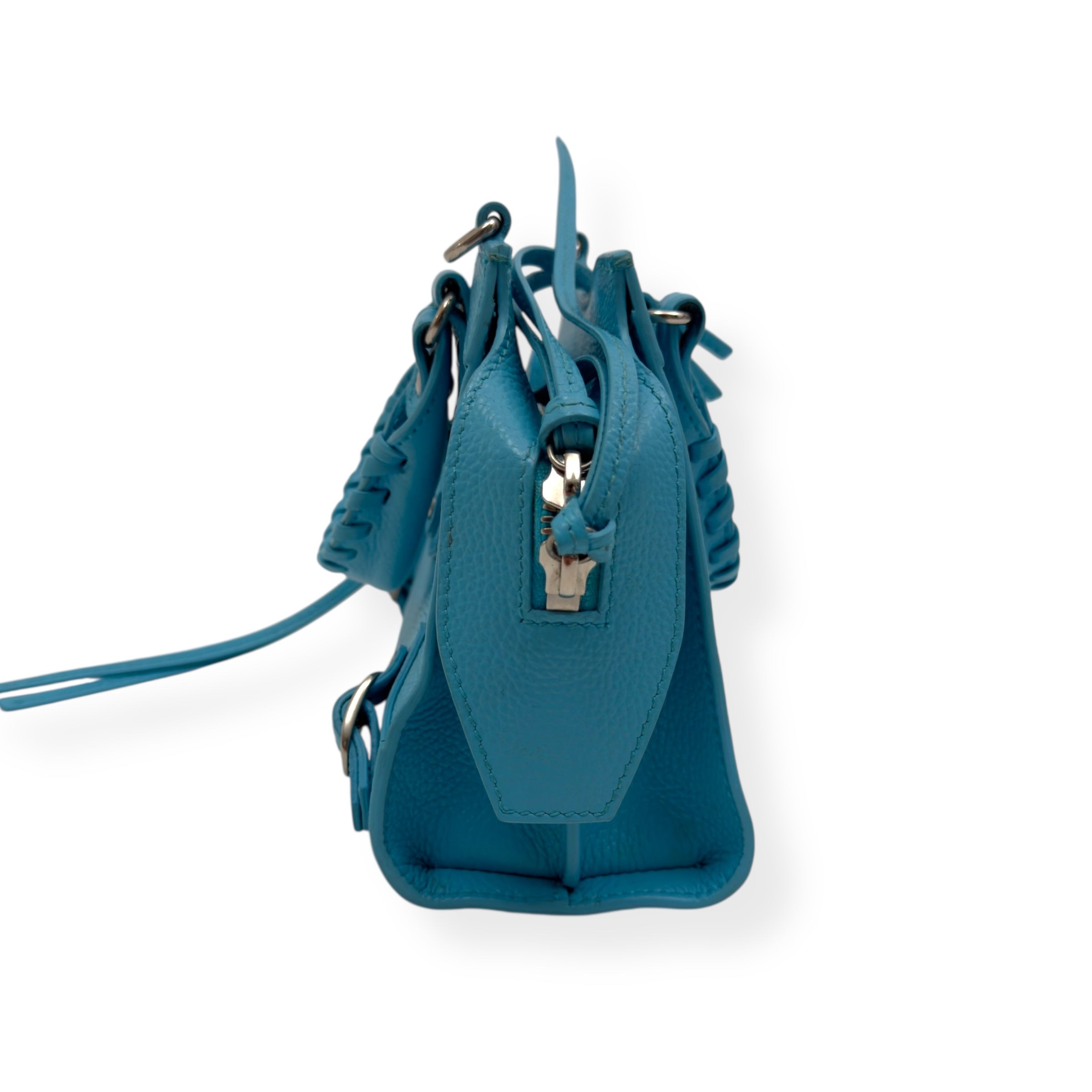 BALENCIAGA NEO CLASSIC CITY LEATHER BAG BLUE MINI