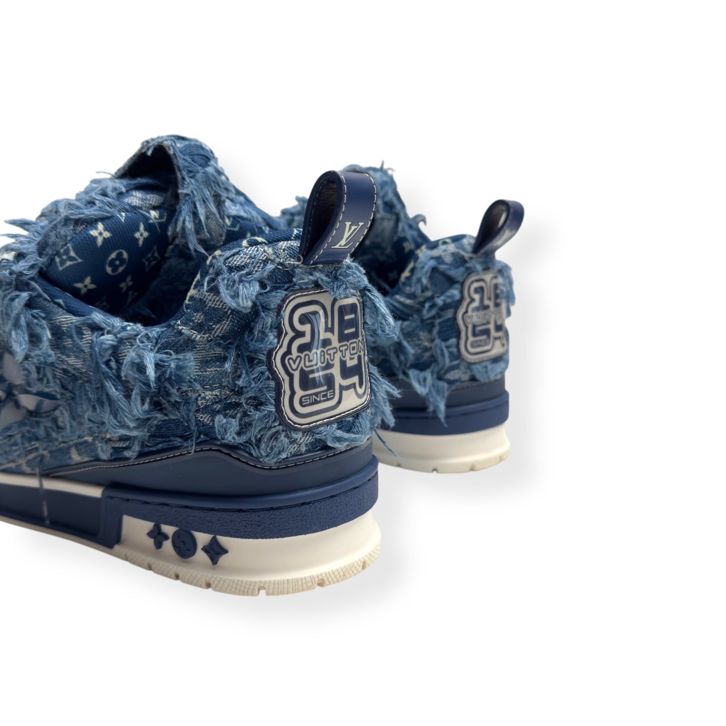 LOUIS VUITTON DISTRESSED DENIM  LV SKATE SNEAKER LUXURY BLUE UK6