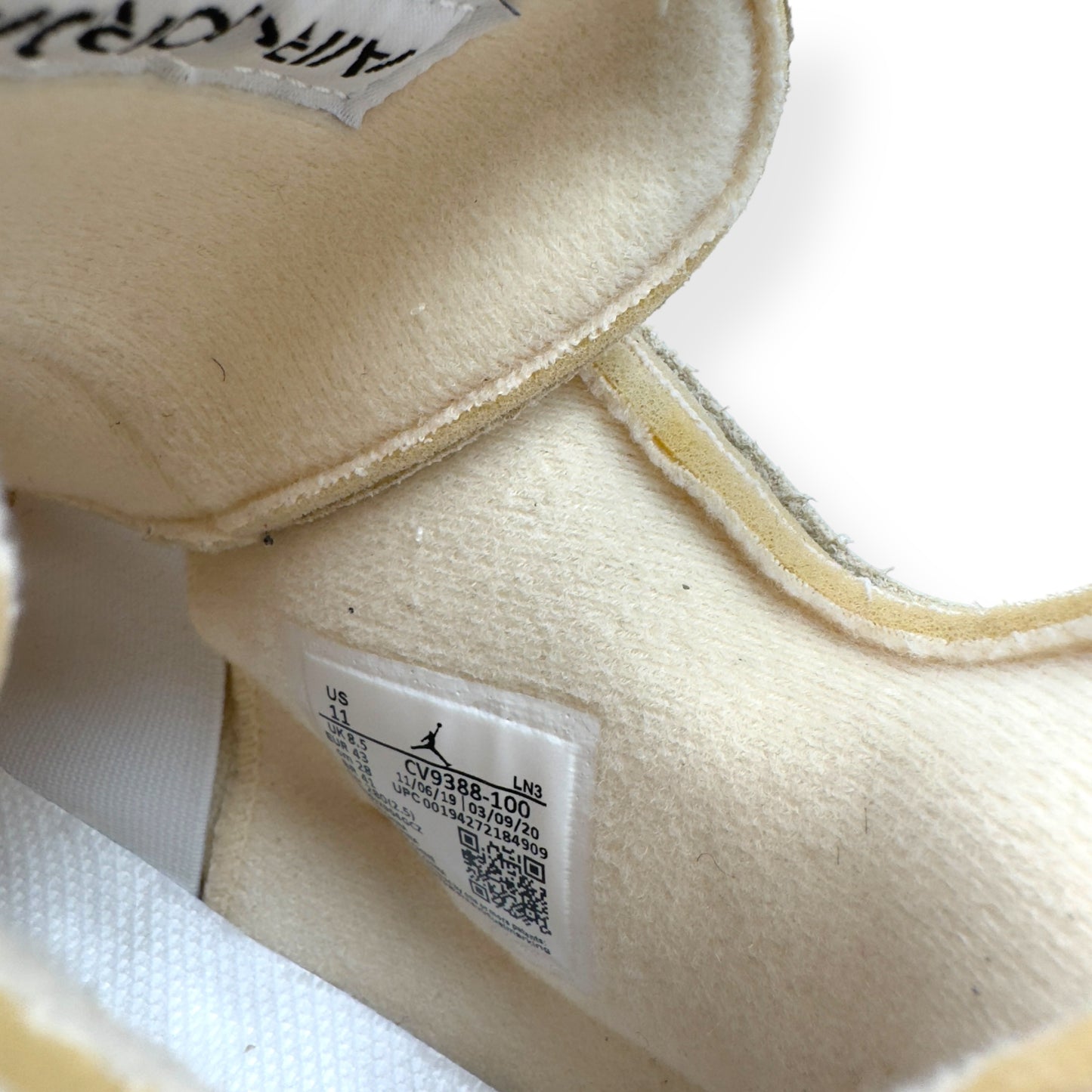OFF-WHITE X AIR JORDAN 4 SNEAKER SAIL UK8.5