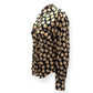 EQUIPMENT MELANNI HEART-PRINT SATIN-JERSEY SHIRT BLOUSE BLACK XL