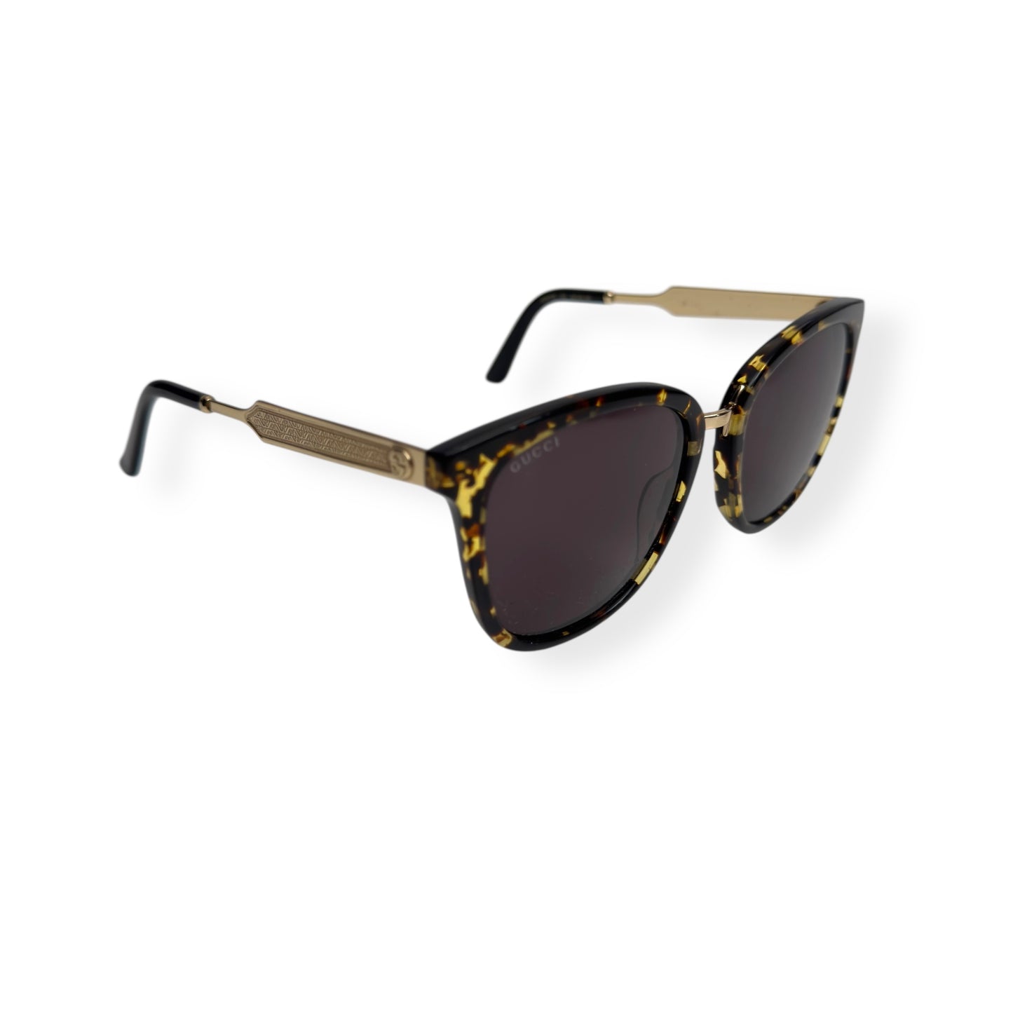 GUCCI SPOTTED TORTOISESHELL SUNGLASSES BROWN