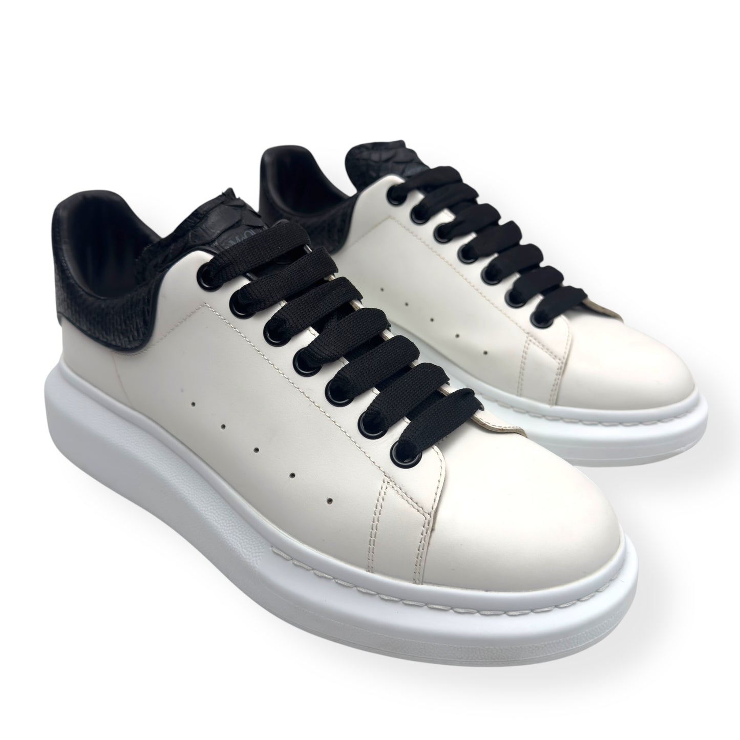 ALEXANDER MCQUEEN OVERSIZED LEATHER / SNAKESKIN SNEAKER WHITE / BLACK 42 / UK8