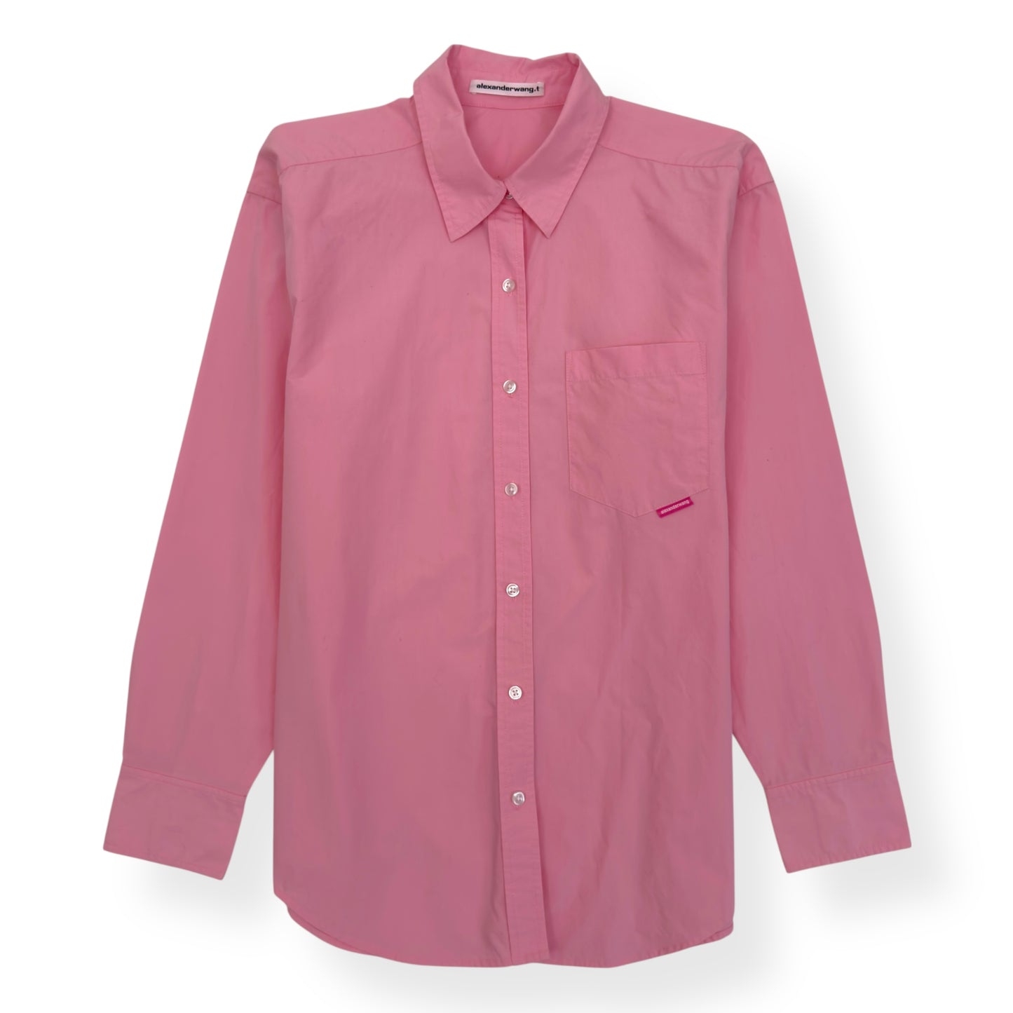 ALEXANDER WANG COTTON BUTTON-UP SHIRT PINK XS