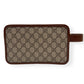 GUCCI GG INTERLOCKING G TRAVEL POUCH BROWN S