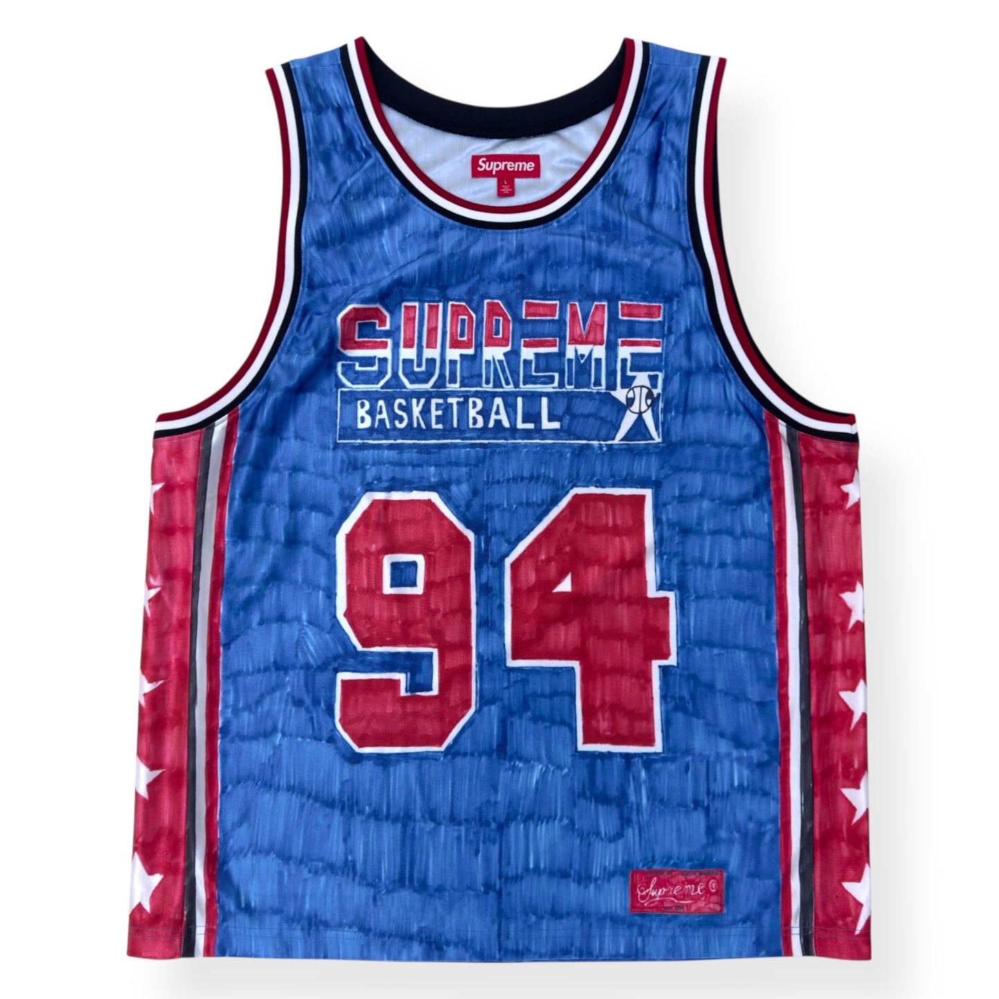 SUPREME MARKER BASKETBALL JERSEY VEST RED / BLUE / WHITE L