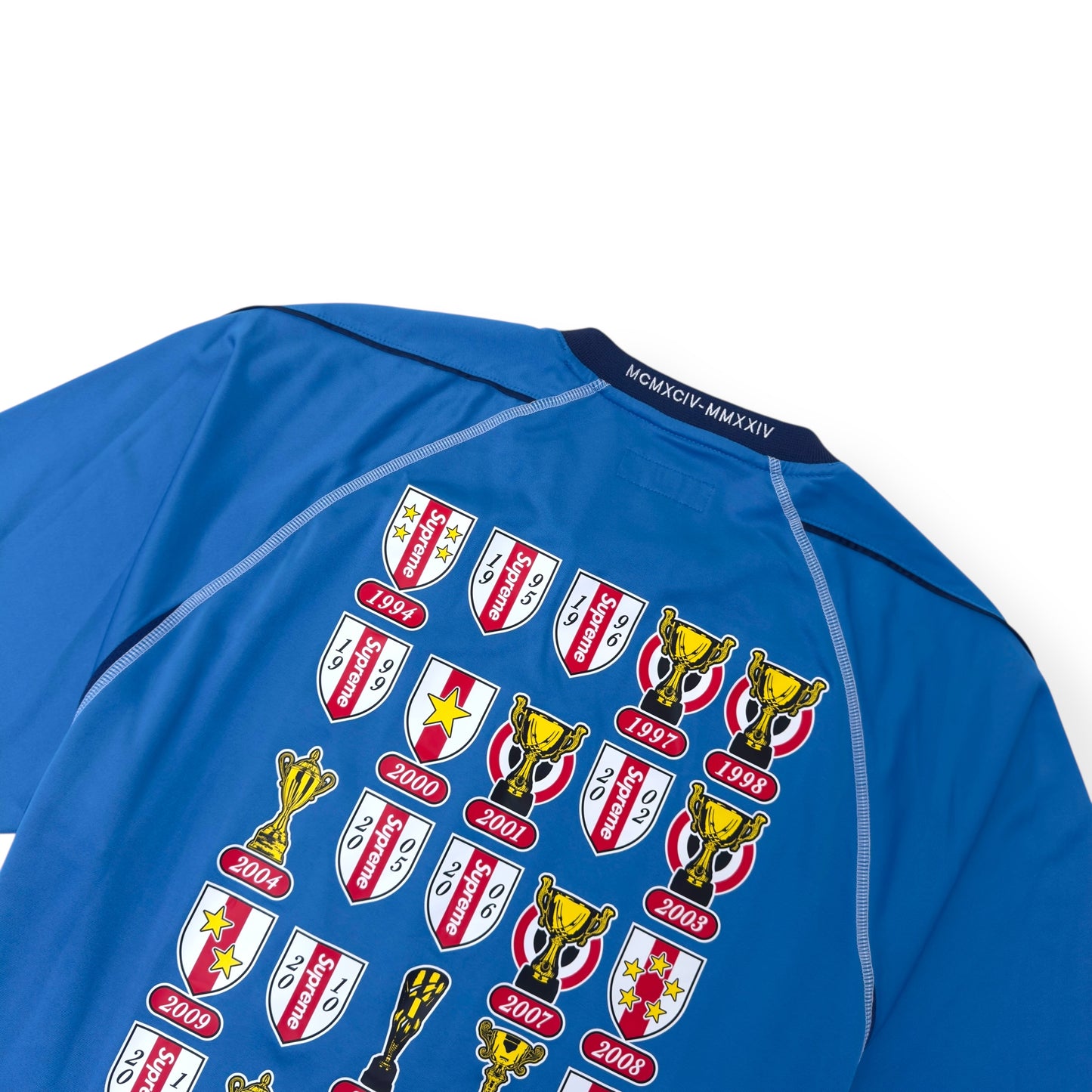 SUPREME JACQUARD SOCCER JERSEY BLUE L