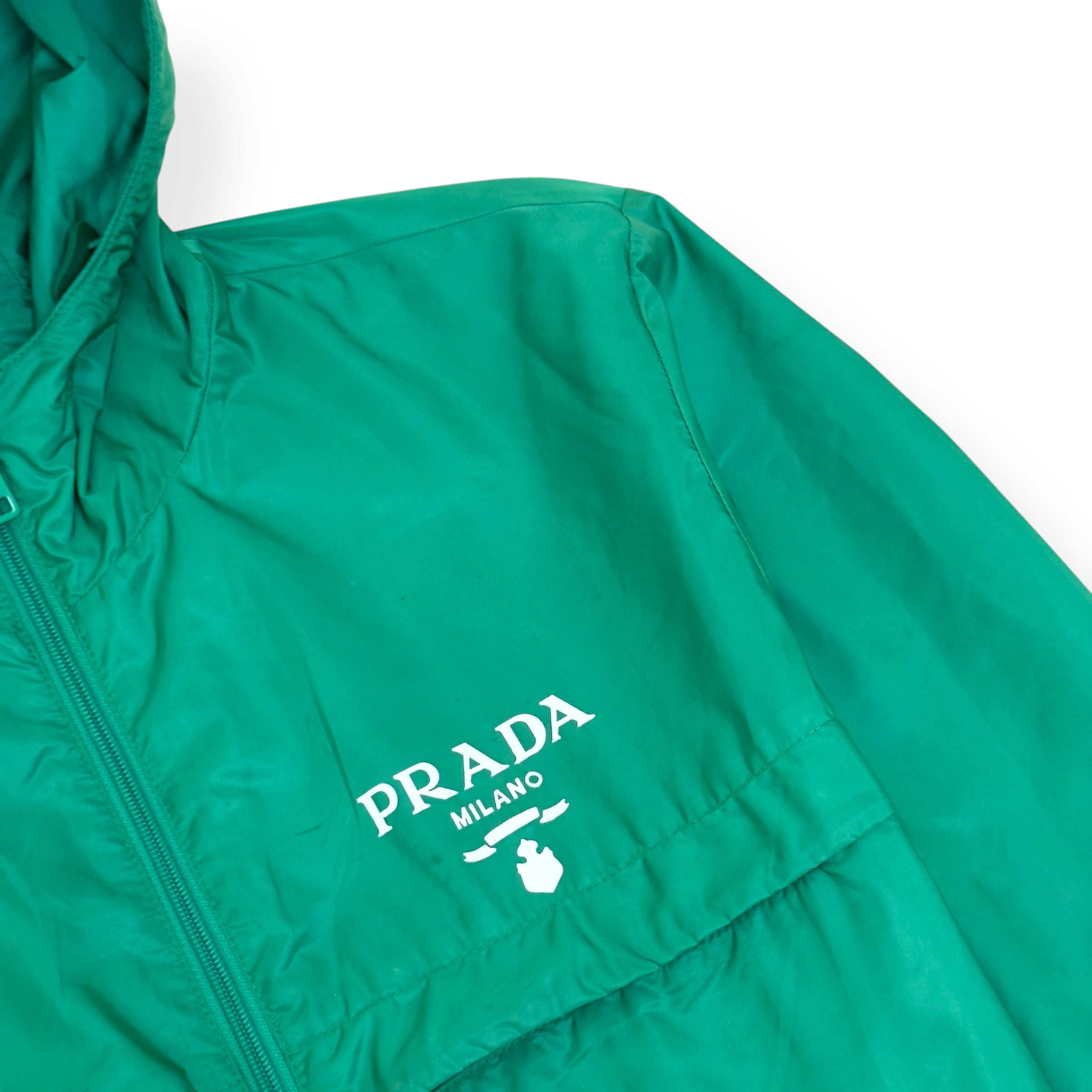 PRADA RE-NYLON BLOUSON WINDBREAKER JACKET GREEN 50 / L