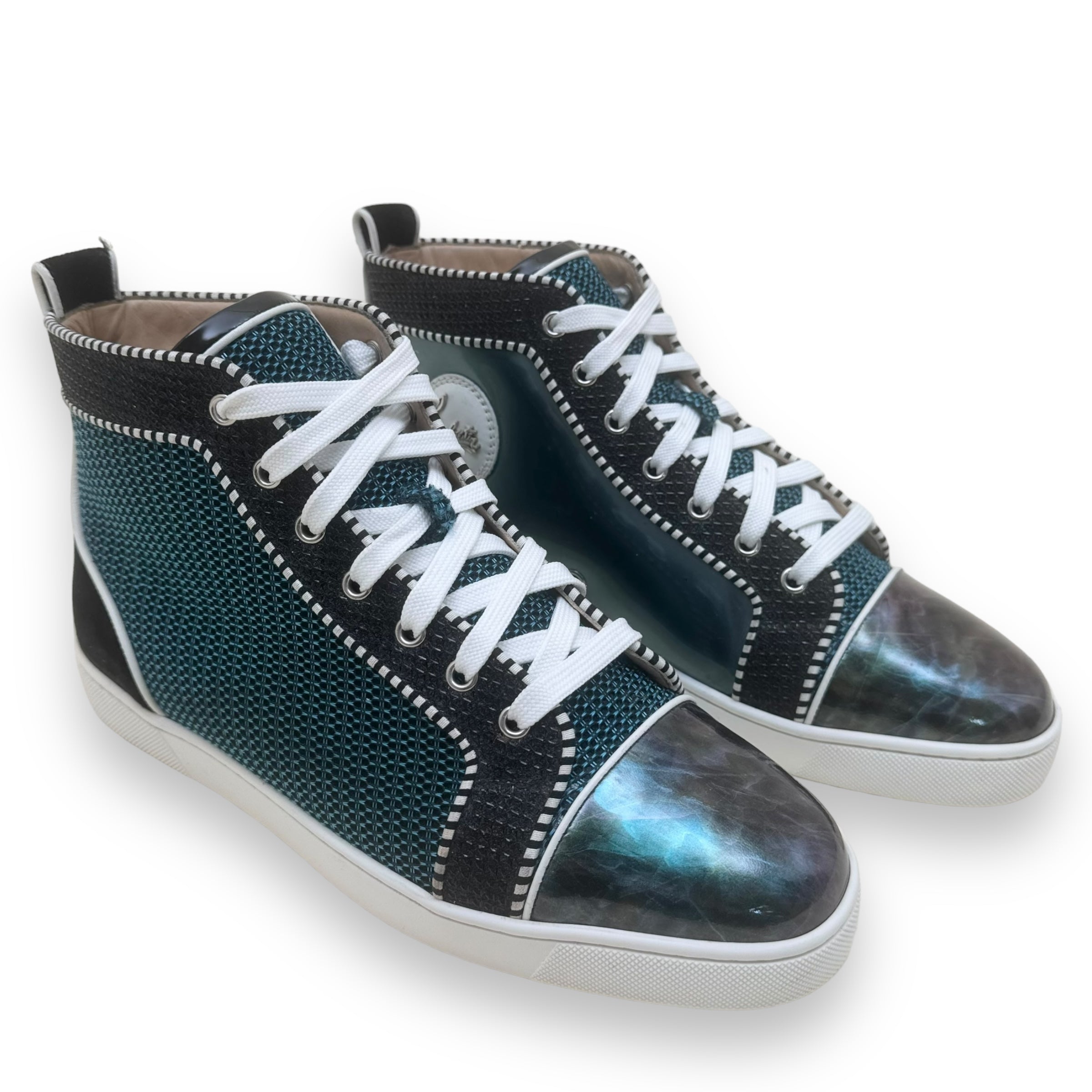 CHRISTIAN LOUBOUTIN LOUIS ORLATO FLAT SNEAKER BLUE / BLACK UK9