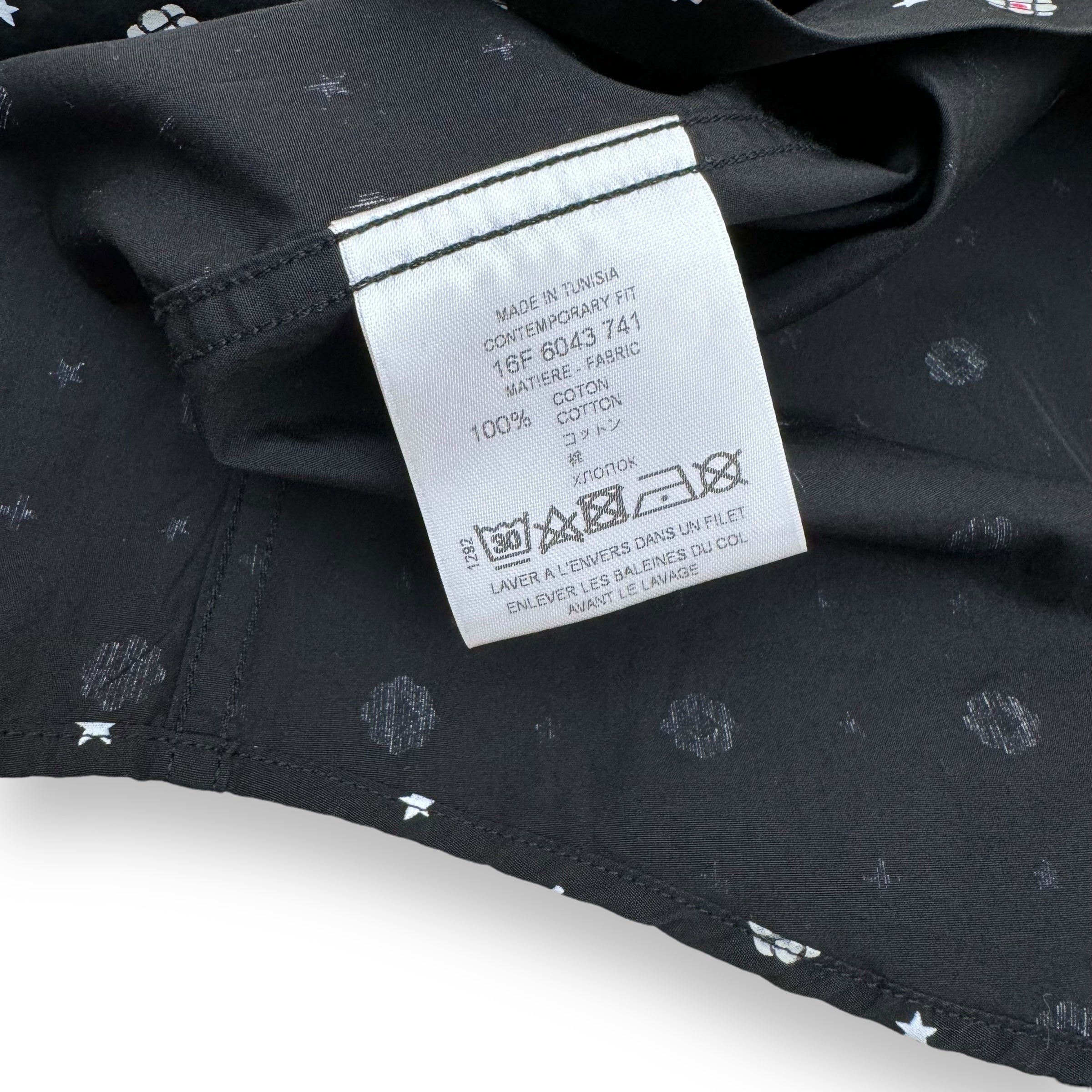 GIVENCHY MICRO PATTERNED LONG SLEEVE SHIRT BLACK L