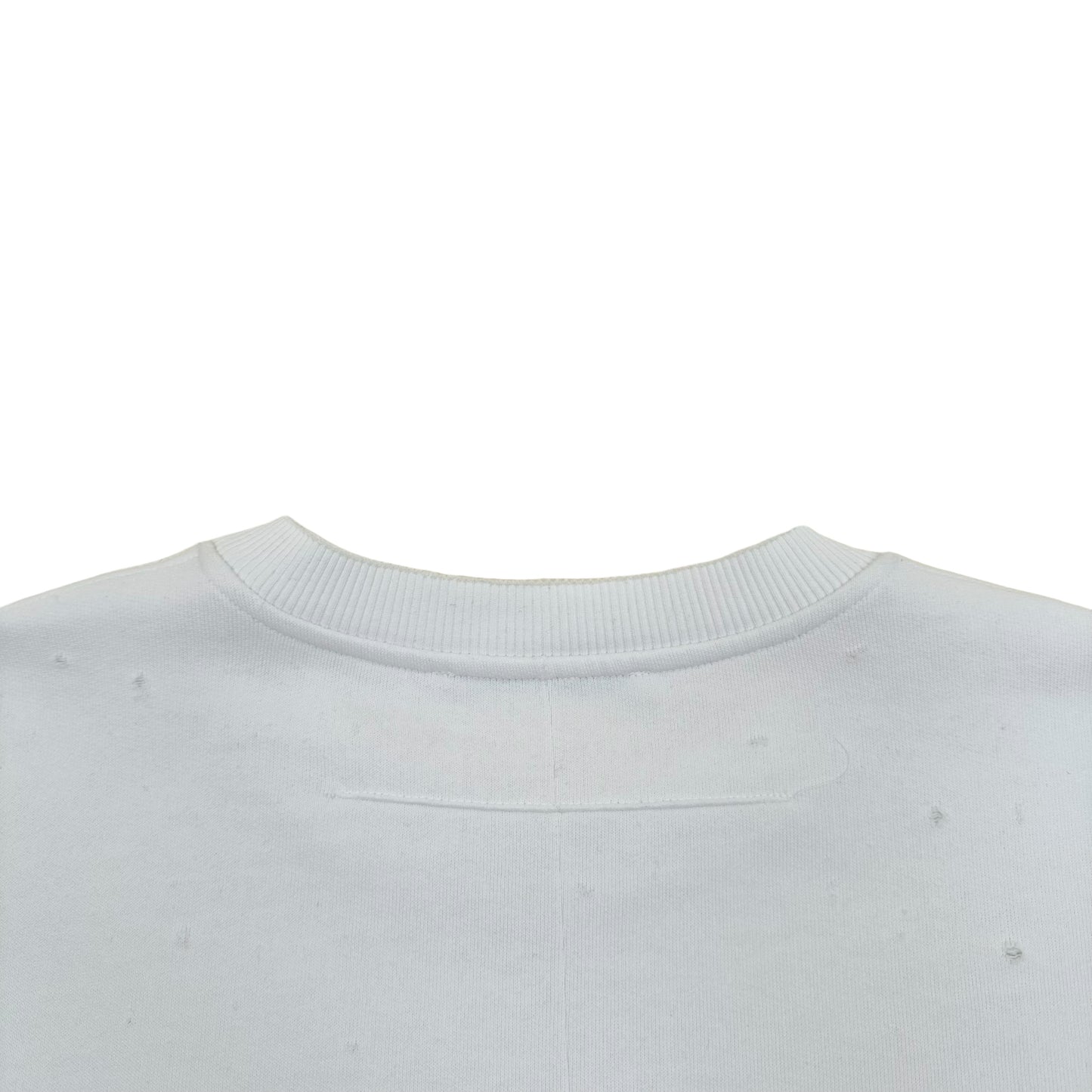 GIVENCHY DISTRESSED LOGO CREWNECK SWEATSHIRT WHITE L