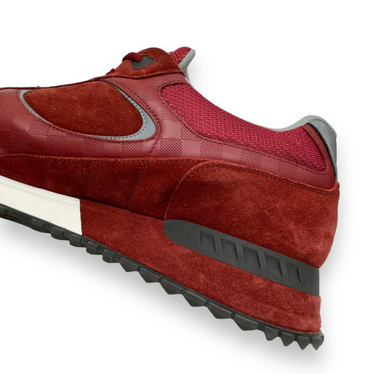 LOUIS VUITTON RUN AWAY SUEDE / MESH SNEAKER RED UK8.5