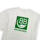BALENCIAGA BIO-LOGO PRINT COTTON T-SHIRT WHITE / GREEN M