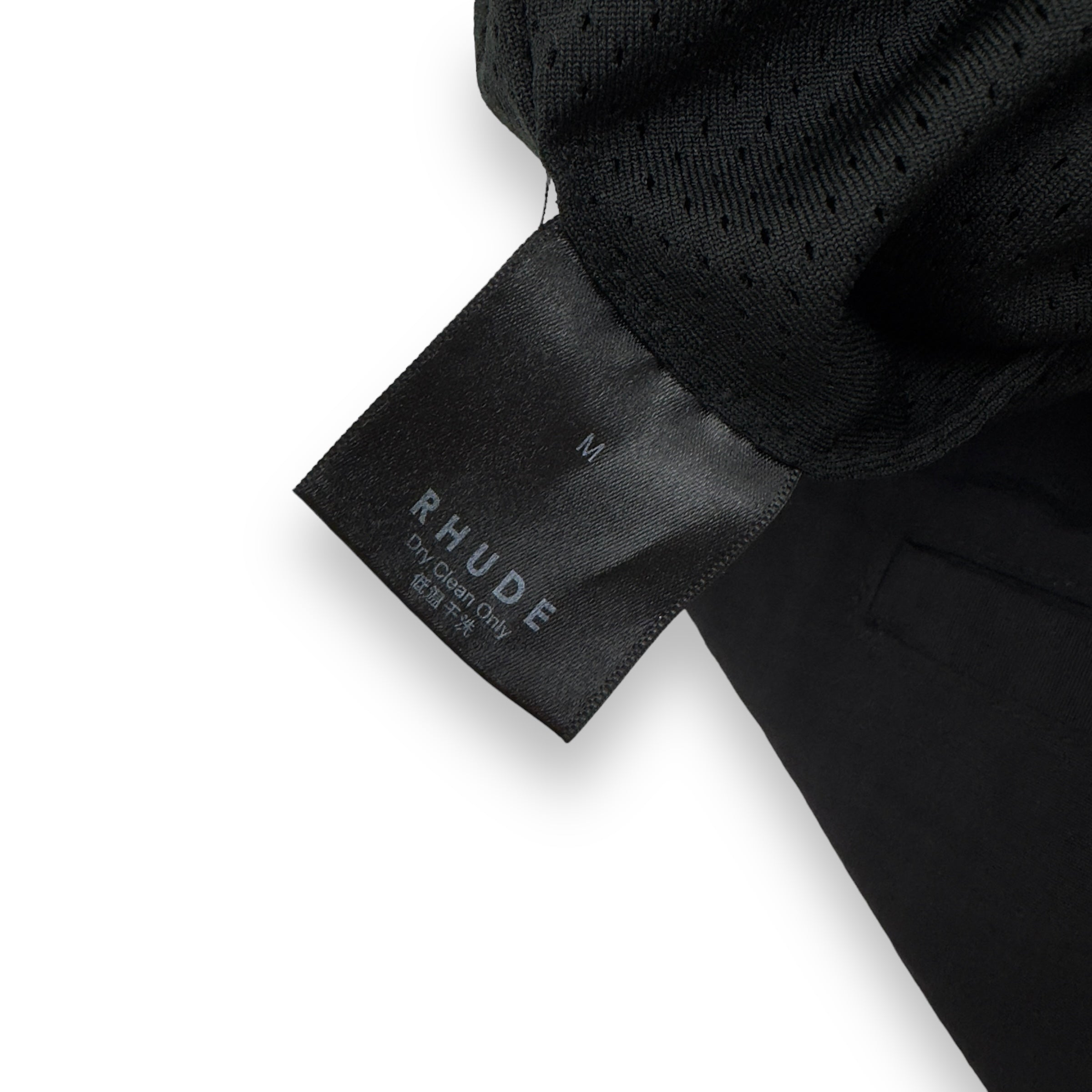 RHUDE LOGO NYLON SHORTS BLACK / WHITE M