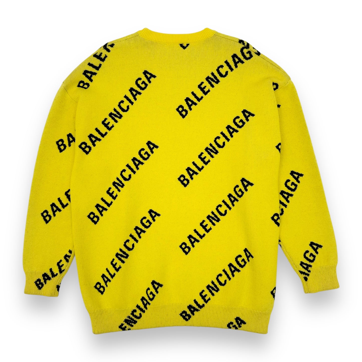 BALENCIAGA OVERSIZED ALL-OVER LOGO SWEATER S