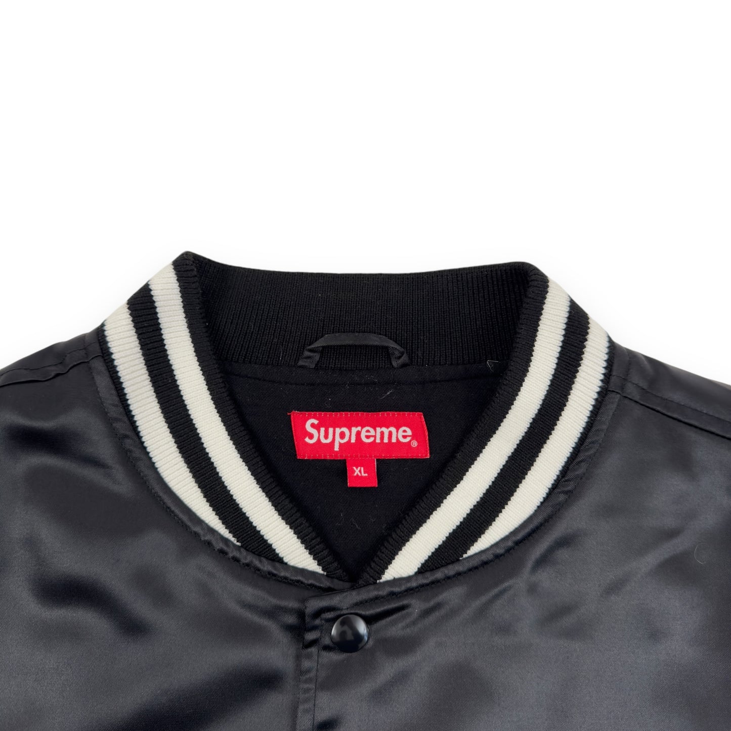 SUPREME X RAP-A-LOT RECORDS SATIN CLUB JACKET BLACK / RED XL