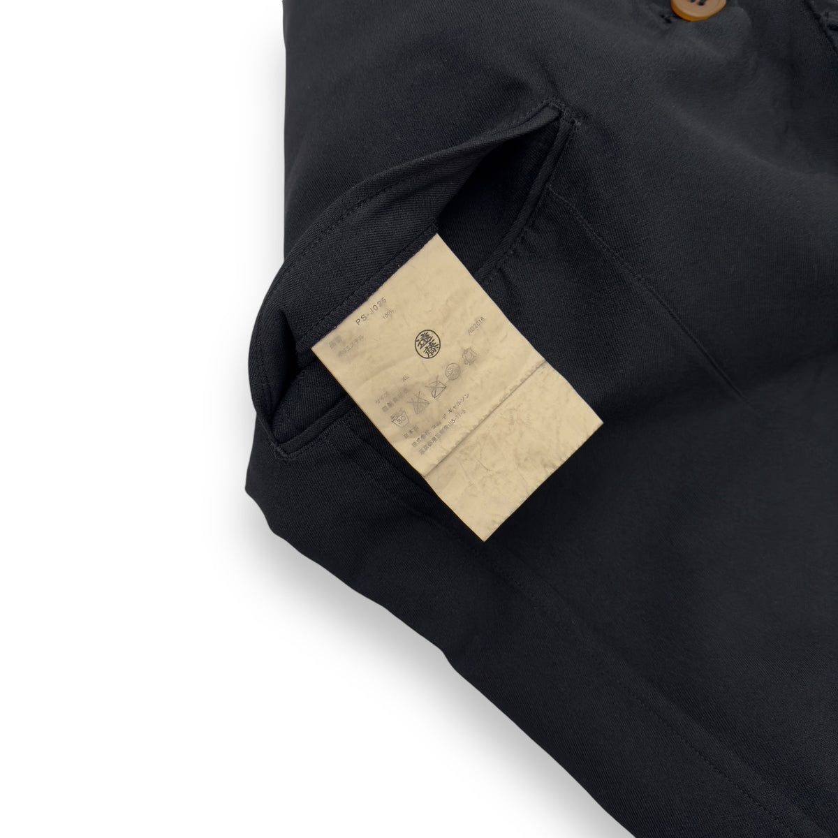 COMME DES GARÇONS HOMME PLUS SINGLE BREASTED CRINKLE COAT BLACK XL