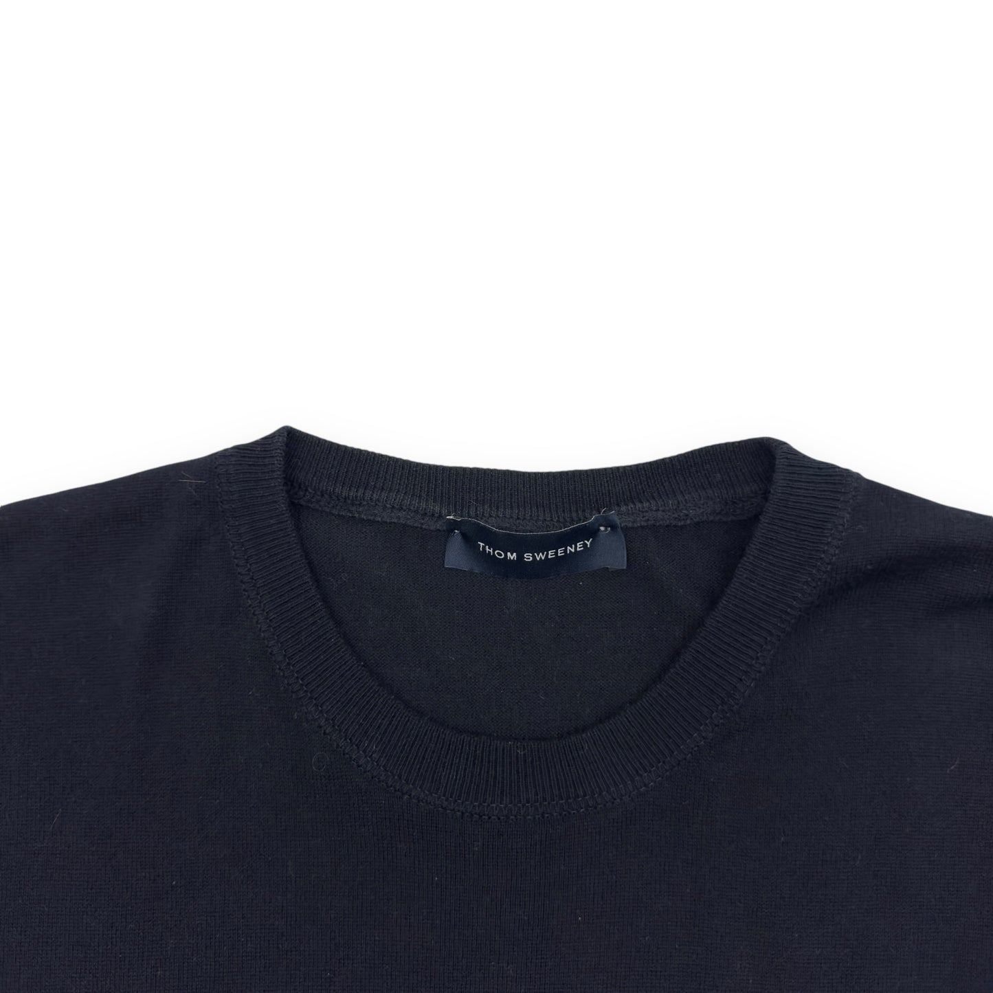 THOM SWEENEY EXTRA FINE CASHMERE BLEND CREW NECK SWEATER BLACK L