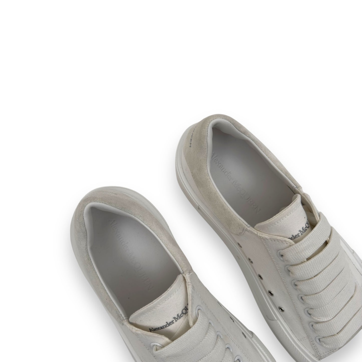 ALEXANDER MCQUEEN DECK PLIMSOLL SNEAKER WHITE UK11