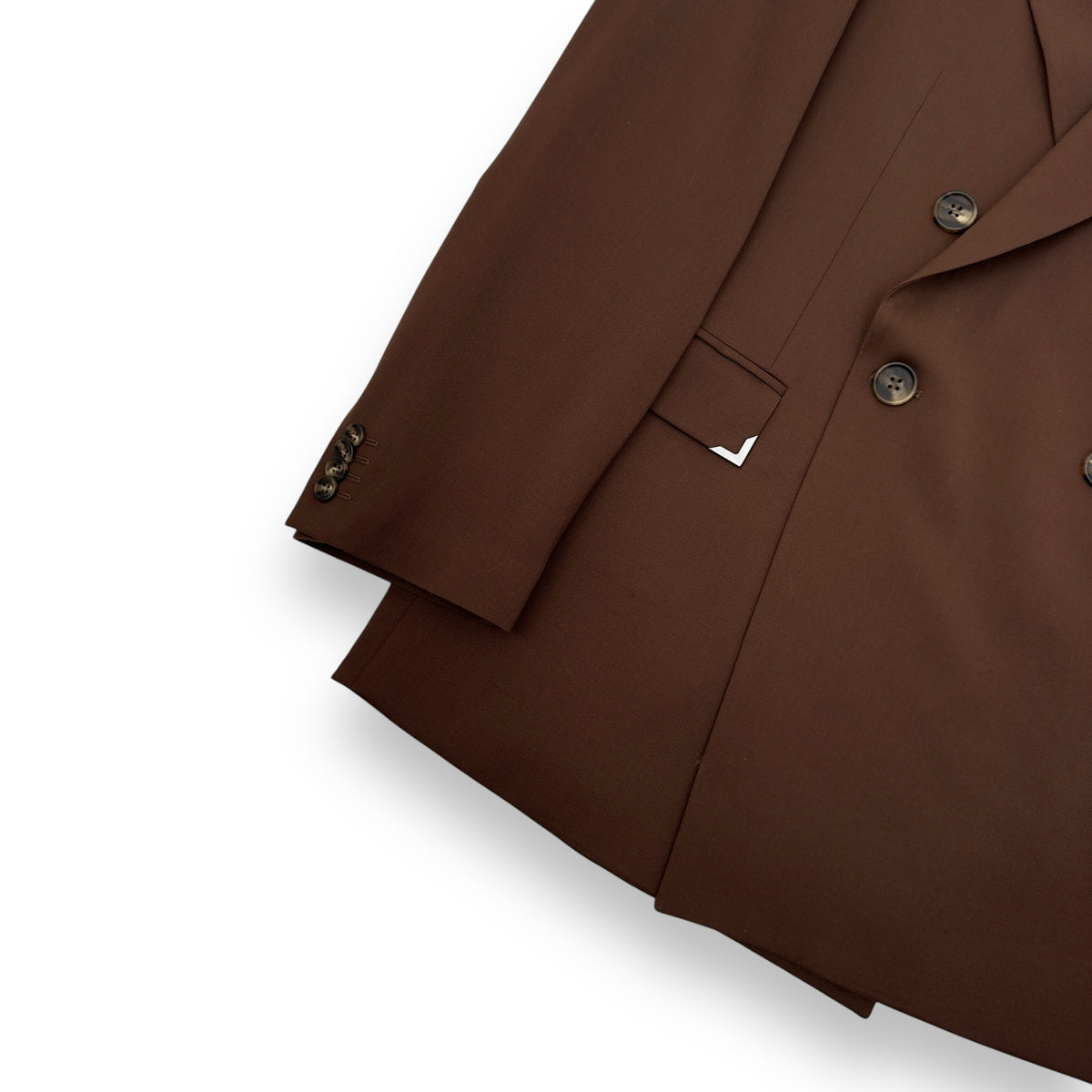 HAN KJØBENHAVN DOUBLE BREASTED BLAZER JACKET BROWN / SILVER L