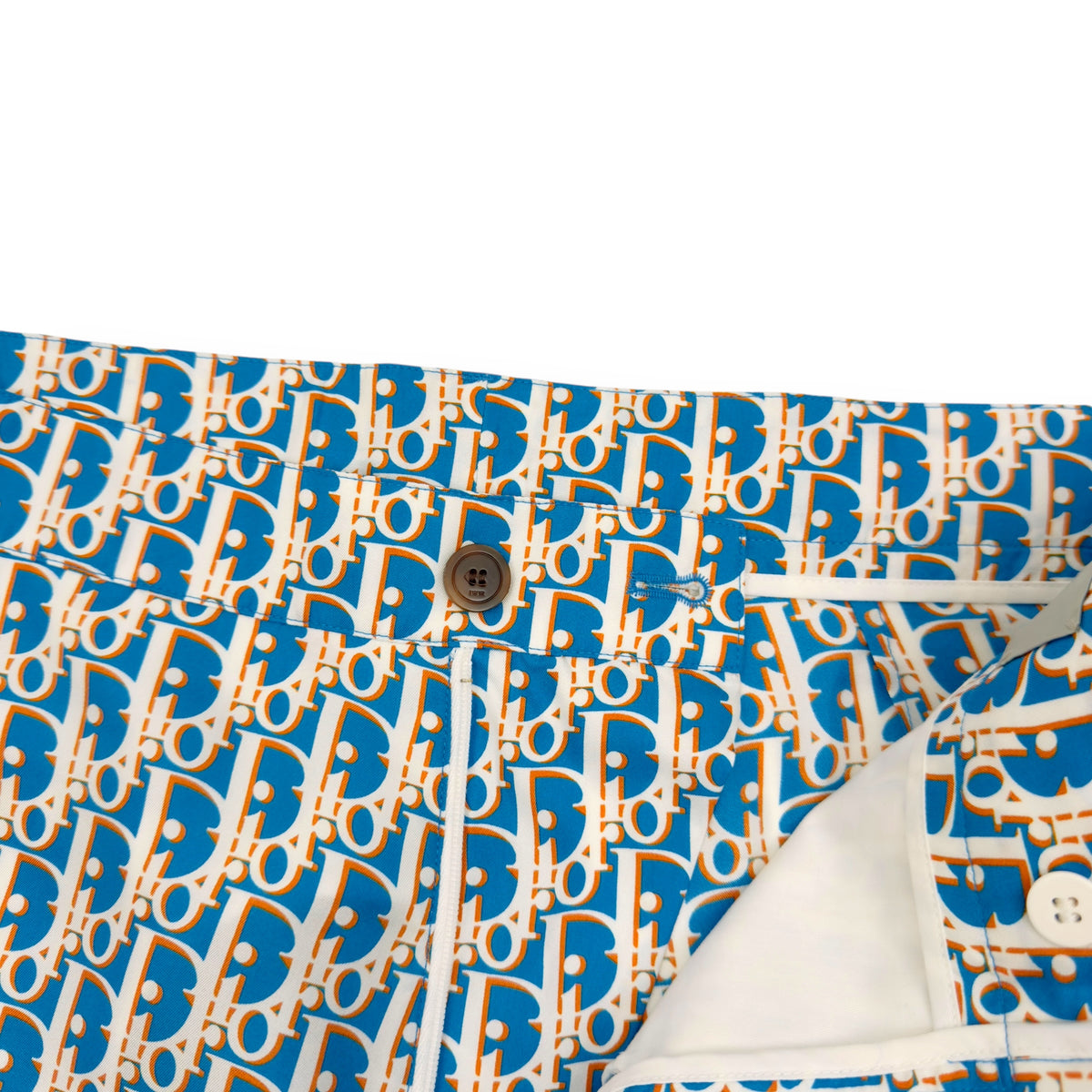DIOR OBLIQUE BERMUDA MONOGRAM SILK SHORTS BLUE 48 / M