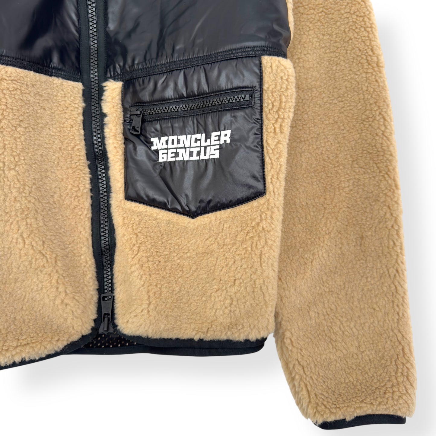 MONCLER GENIUS FLEECE JACKET BEIGE / BLACK M