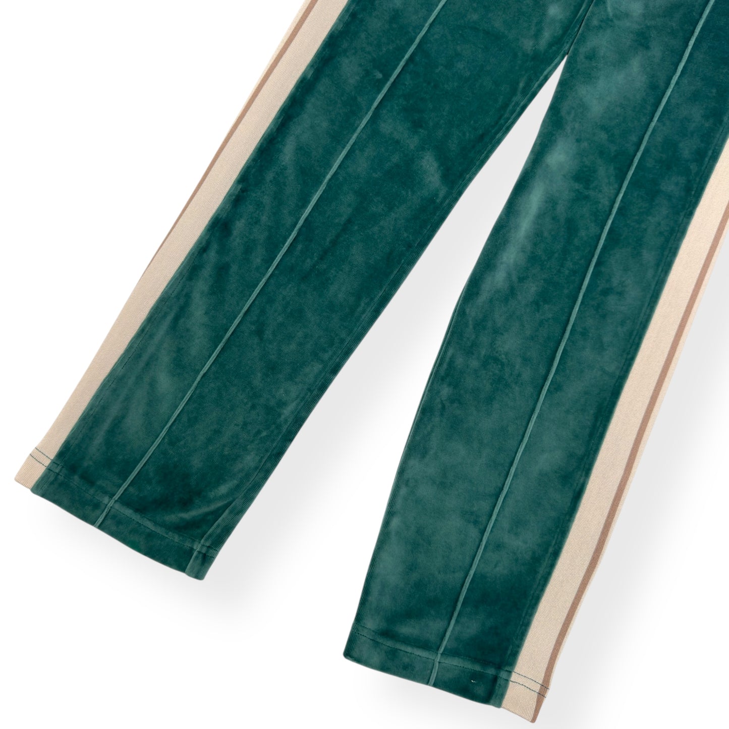 PALM ANGELS VELOUR STRAIGHT LEG TRACK PANTS GREEN XS