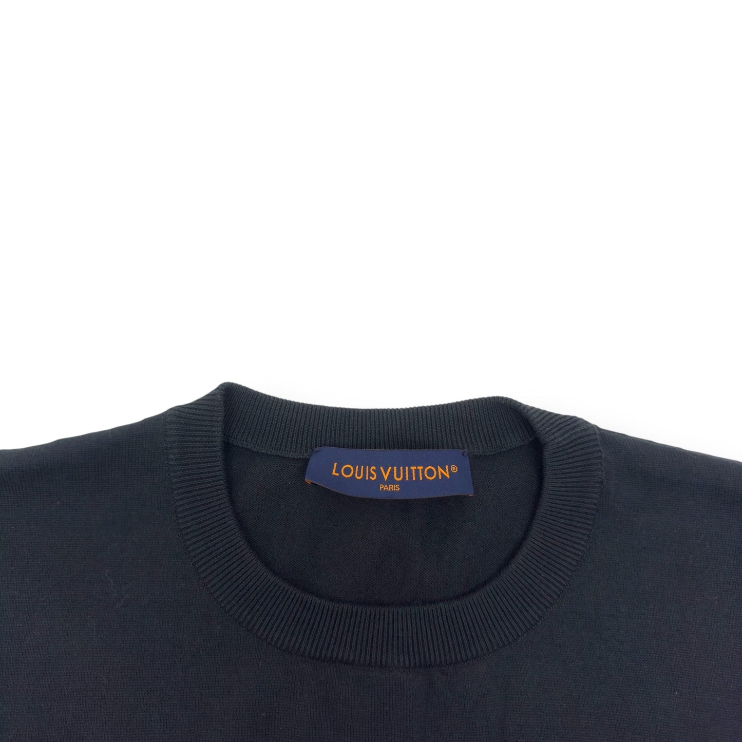 LOUIS VUITTON COTTON INTARSIA STUDIOS T-SHIRT BLACK / WHITE XXL