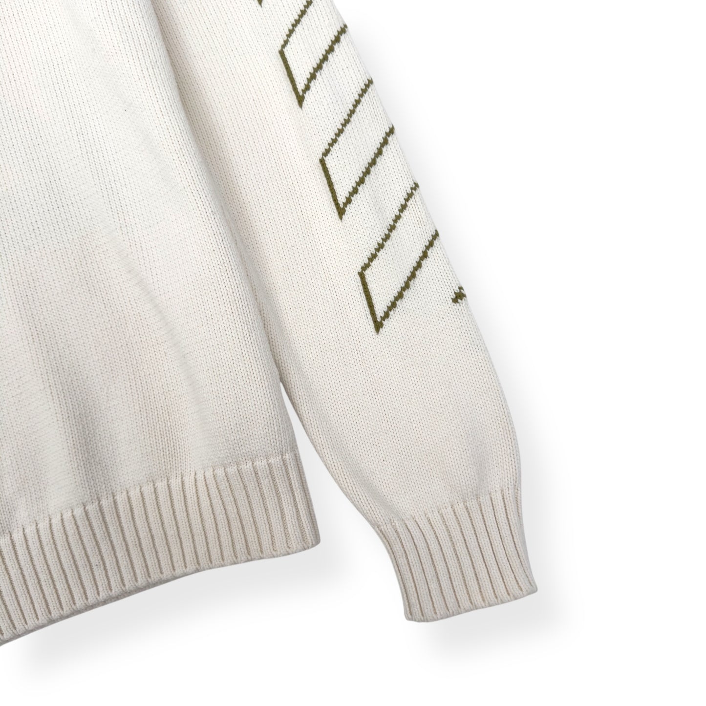 OFF-WHITE ARROW DIAG OUTLINE KNITTED SWEATER TOFU / GREEN XL
